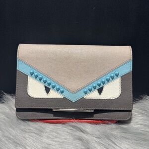 Fendi Monster Bug Pink Leather Wallet on a Chain~With COA